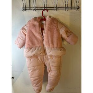 Jessica Simpson 3/6m snowsuit mittens pink